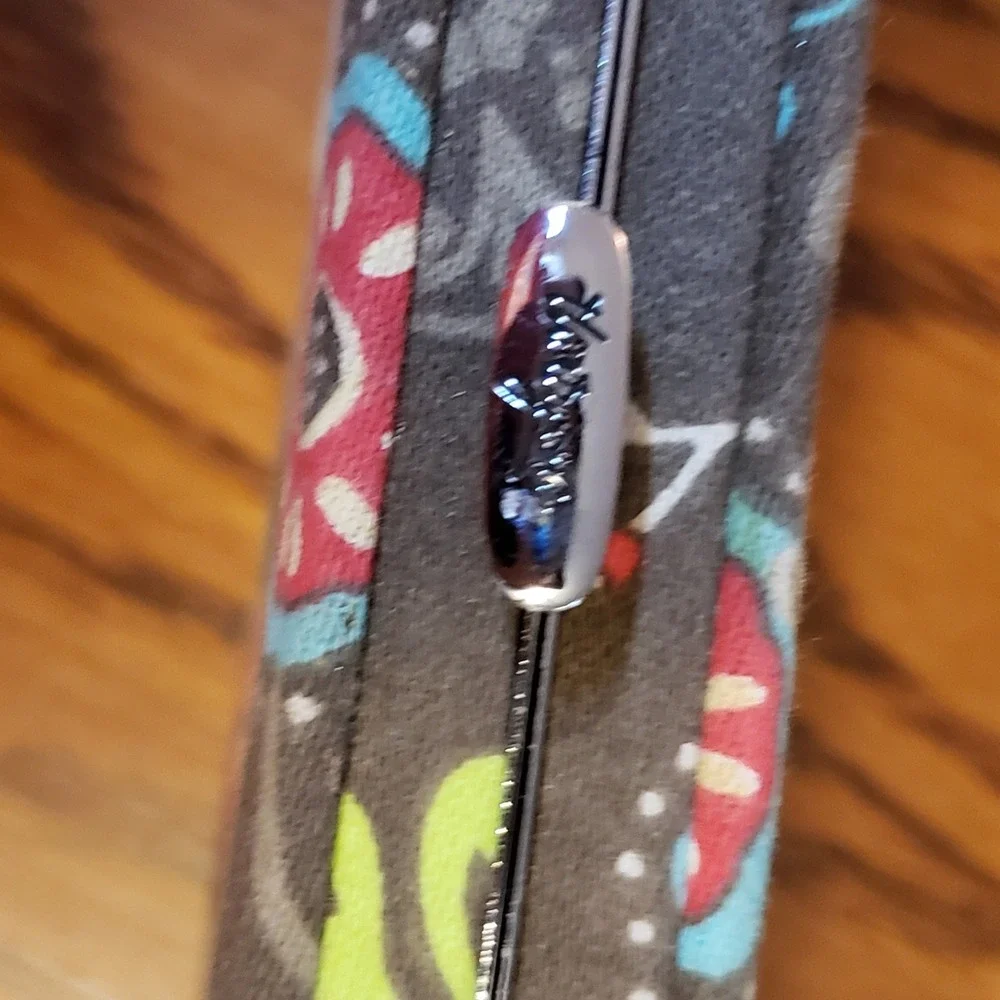 Thirty One Floral Glasses Case Clutch Wallet‎ Organizer Brown Blue Red